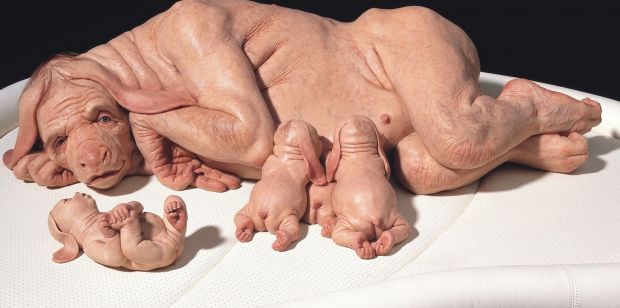 “The Young Family” - sculpture by Patricia Piccinini
