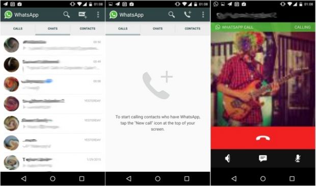 WhatsApp voice calling feat detailed in screenshots