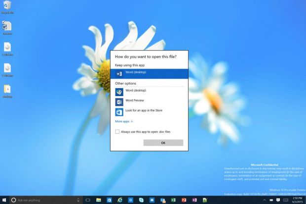 Windows 10 build 10136 desktop