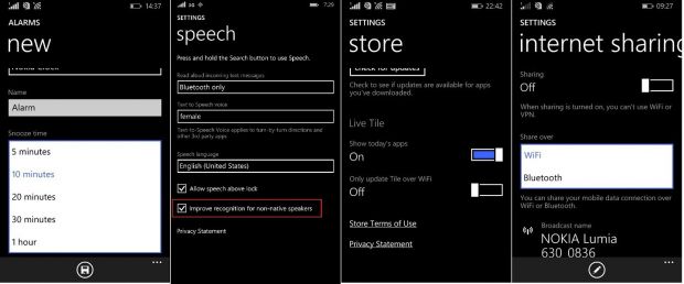 New settings in Windows Phone 8.1 Update 1
