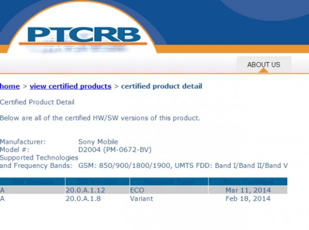 New Xperia E1 firmware gets certified