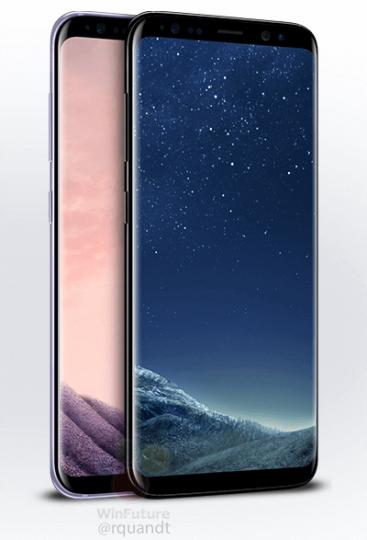 Galaxy S8 and S8+ render