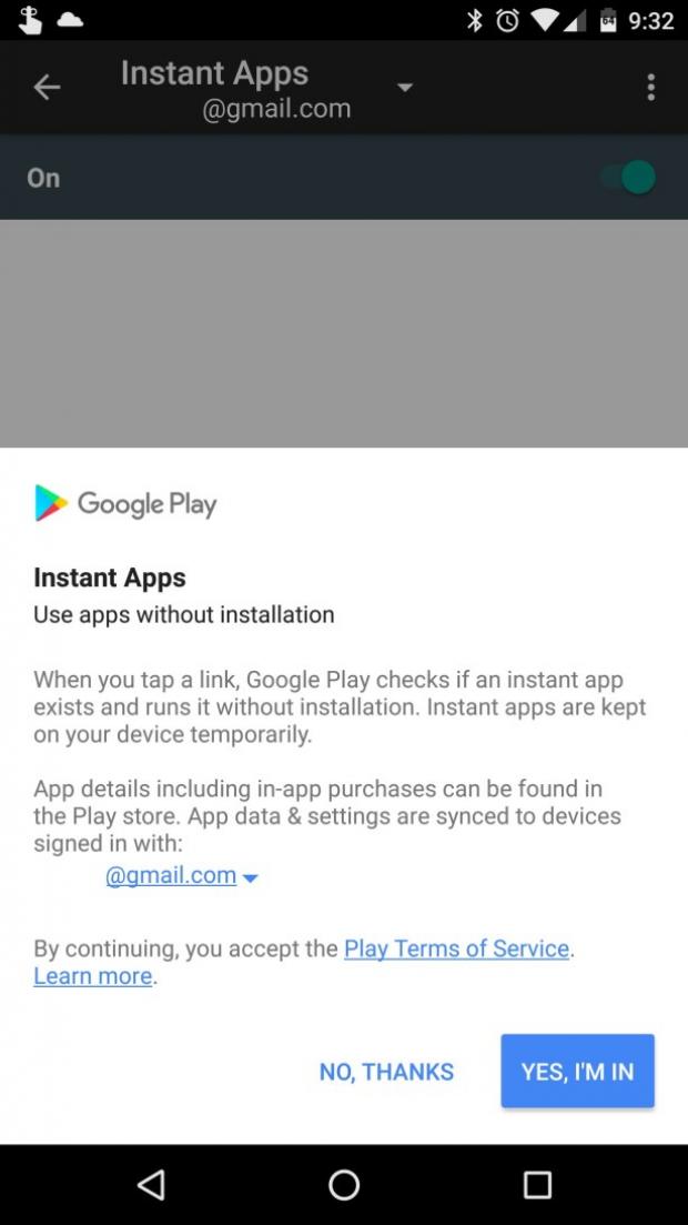 Instant Apps feature on Android