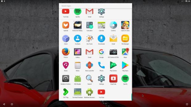 AndEX Nougat 7.1.2 – Showing all installed apps