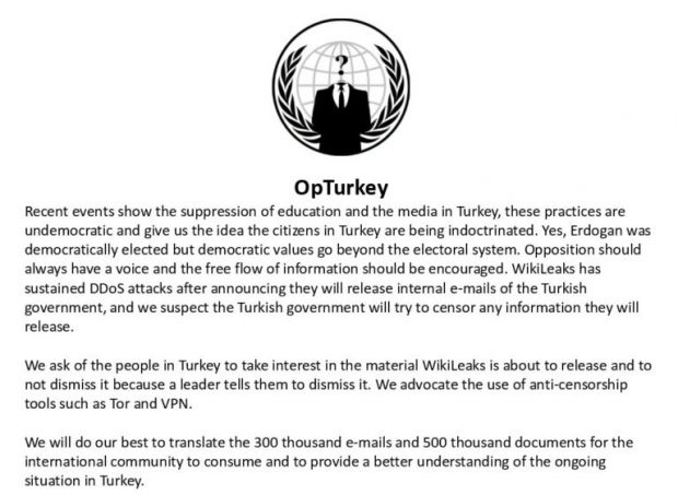 Statement for #OpTurkey