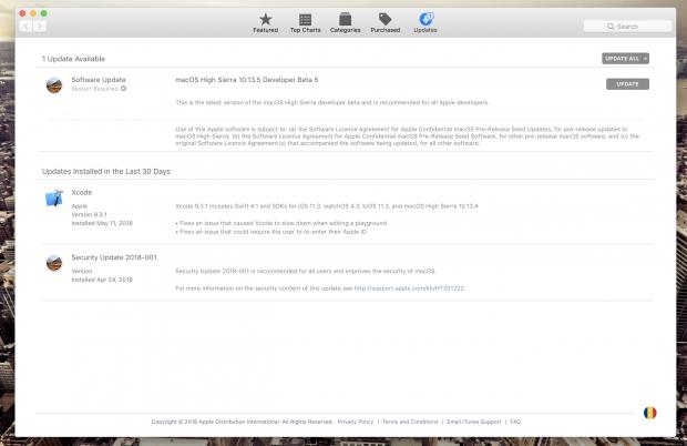 macOS High Sierra 10.13.5 beta 5
