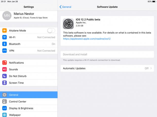 iOS 12.2 public beta