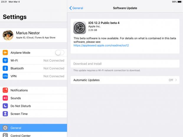 iOS 12.2 public beta 4