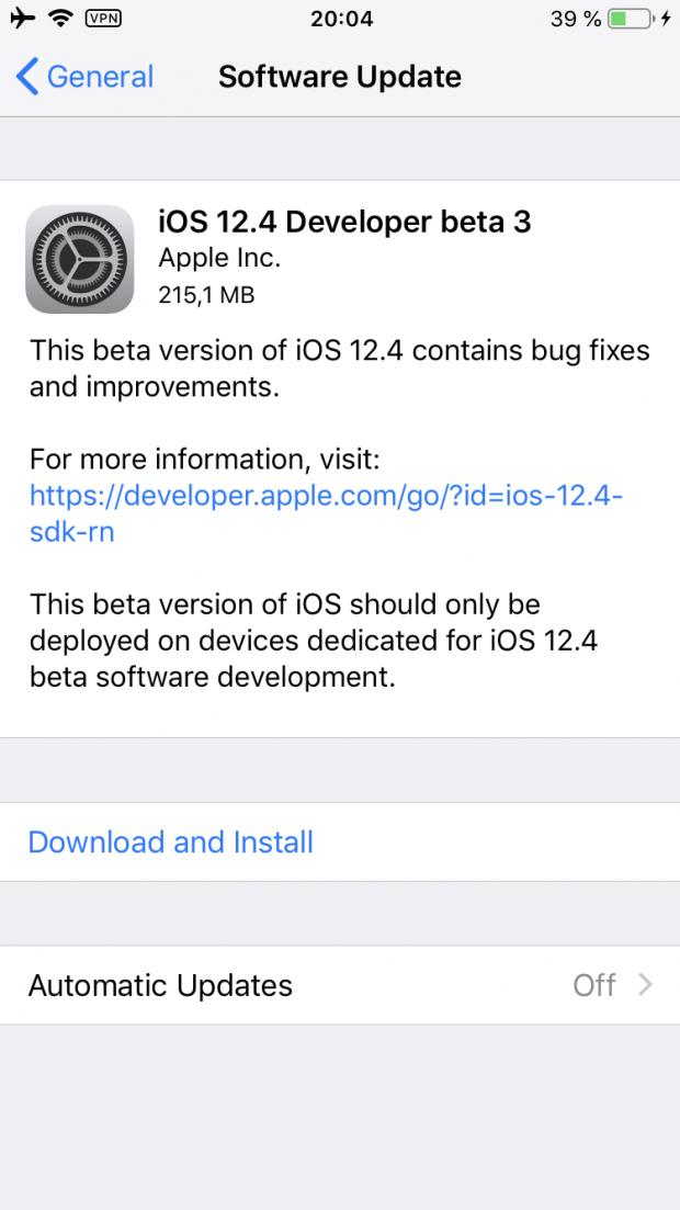 iOS 12.3 beta 3