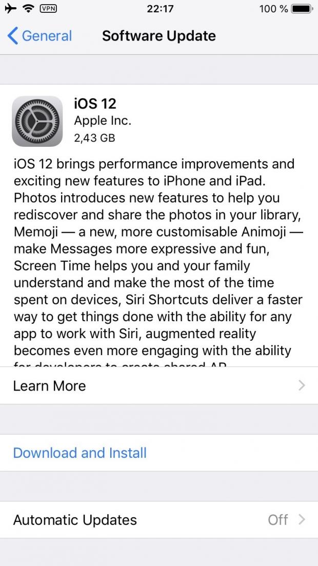 iOS 12 released