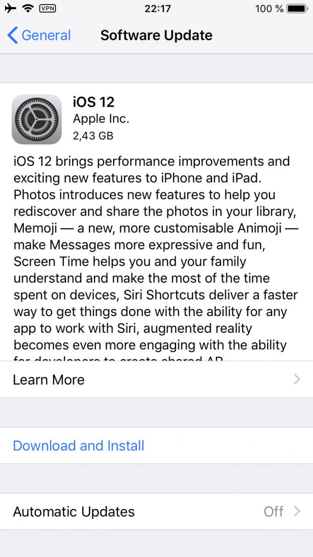 iOS 12 GM