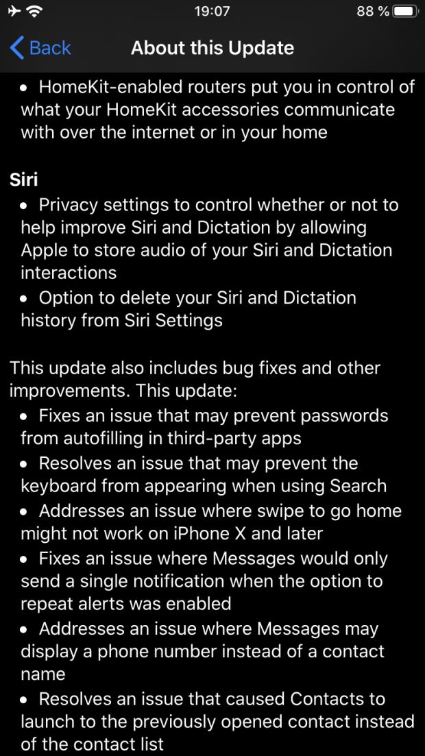iOS 13.2 release notes