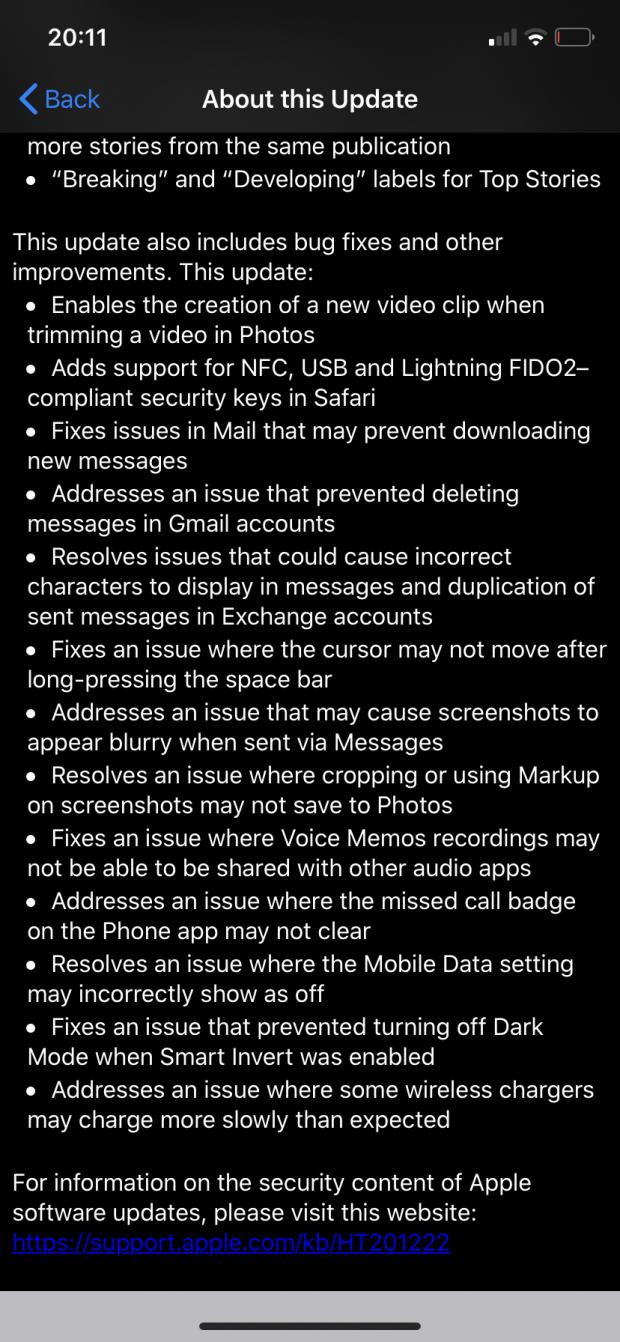 iOS 13.3 release notes