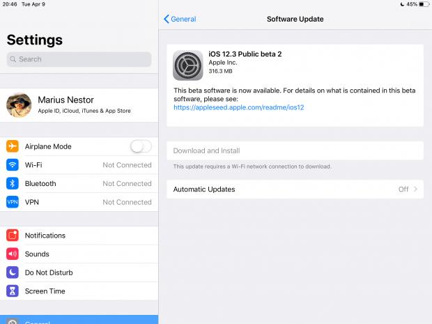 iOS 12.3 public beta 2