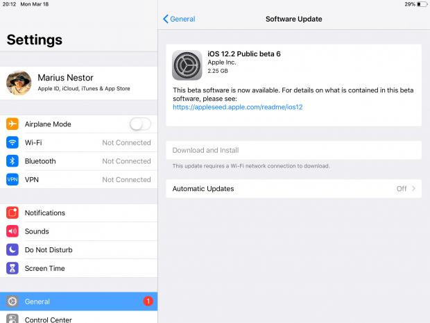 iOS 12.2 public beta 6