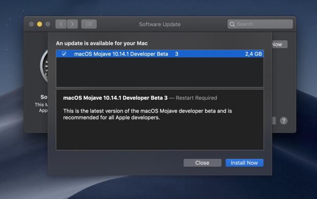 macOS Mojave 10.14.1 beta 3