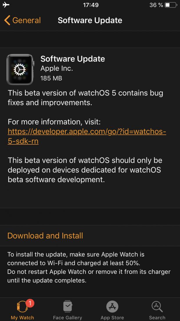 watchOS 5 beta 3