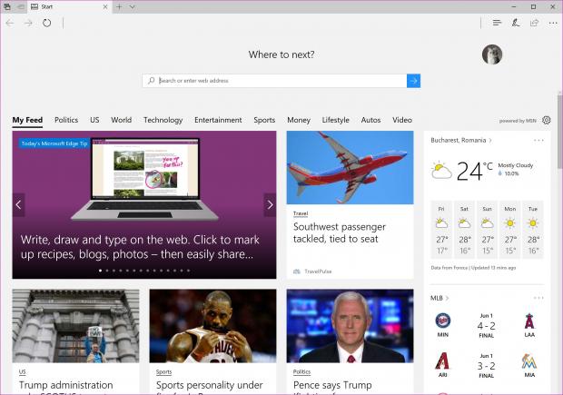 Microsoft Edge is the default Windows 10 browser