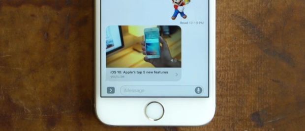 An iMessage link preview content card on iOS 10