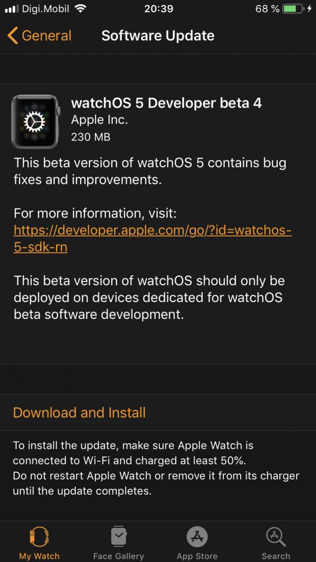 watchOS 5 beta 4