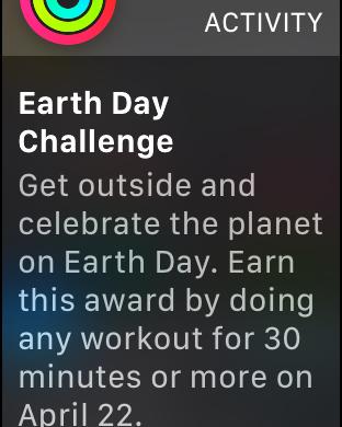 Earth Day Challenge notification