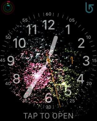 Apple Watch shows fireworks on the clock face
