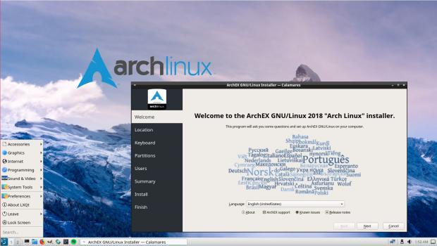 ArchEX LXQt desktop