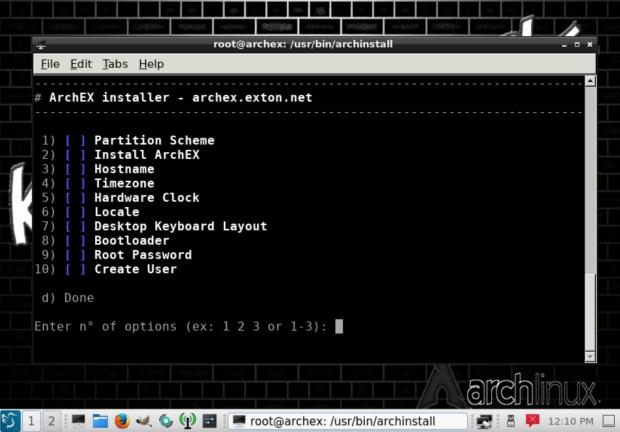 ArchEX (old) Installer running