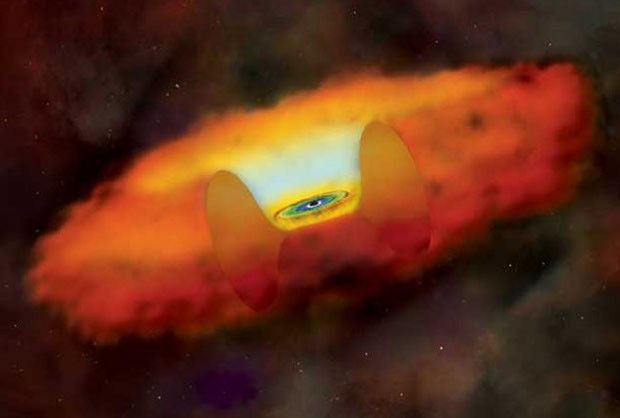 A representation of the newly discovered supermassive black hole