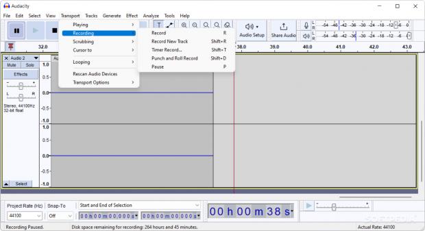 Audacity makes it easy to record new content