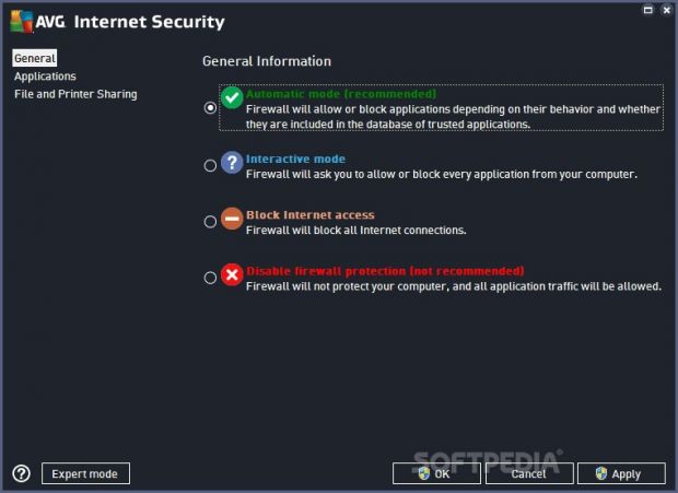 Configure firewall settings in AVG Internet Security 2016