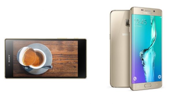 Sony Xperia Z5 Premium and Samsung Galaxy S6 edge+ side by side
