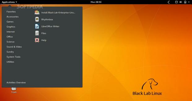 Black Lab Enterprise Linux 11 with GNOME 3.18.2 desktop