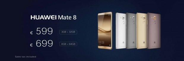 Huawei Mate 8 prices