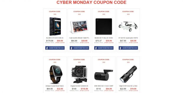 GearBest Cyber Monday discount coupon campaign