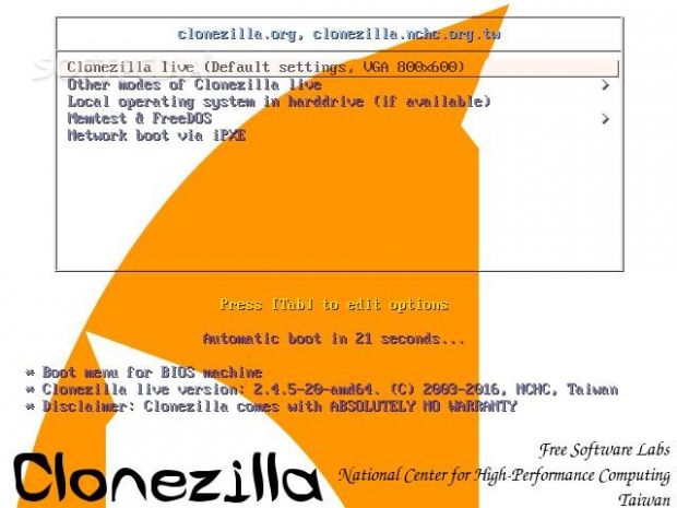Clonezilla Live 2.4.5-20