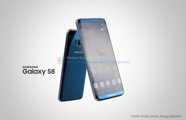 Render of Galaxy S8 in blue