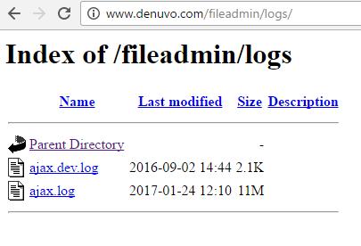 Denuvo's ajax log is full of emails