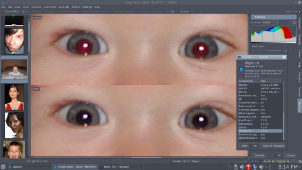 The new Red Eyes tool in action