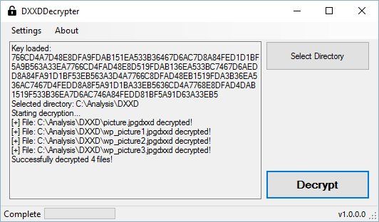 DXXD Ransomware v1 decrypter