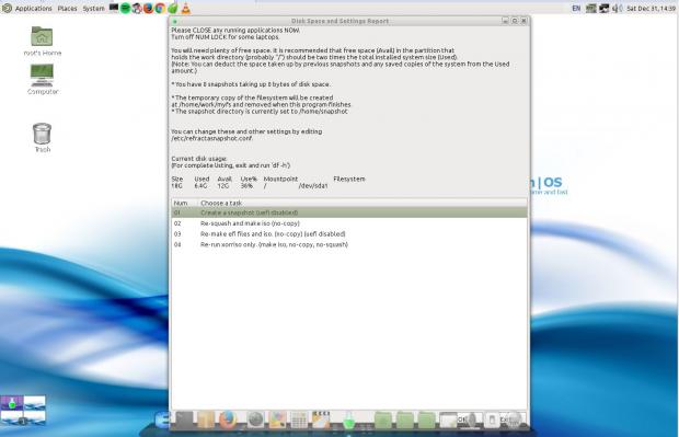 Exton|OS’s MATE desktop running Refracta Snapshot