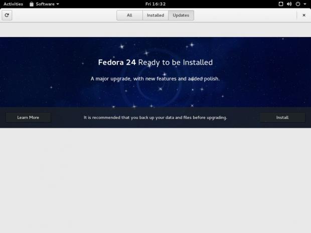Upgrading to Fedora 24 using GNOME Software