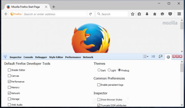Firebug theme in Firefox Developer Tools