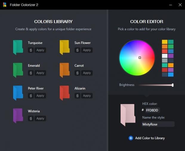 The revamped settings UI in Folder Colorizer 2