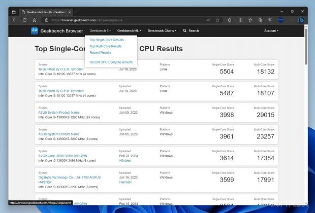 Check out the Geekbench Browser database