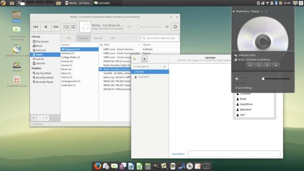 Listening to music on Calculate Linux Desktop 17 Cinnamon
