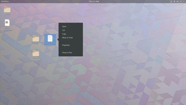 GNOME 3.30 desktop icons right-click context menu