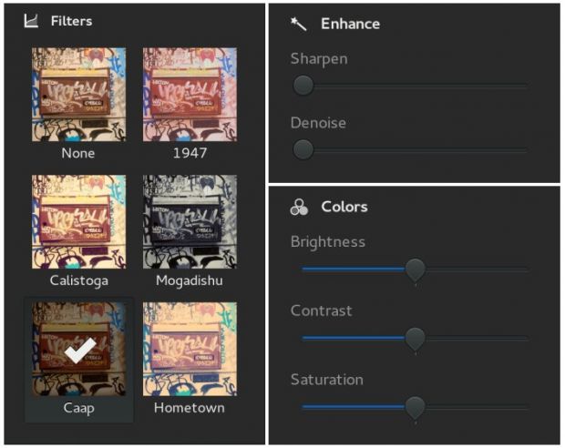 Adding filters to photos in GNOME Photos 3.20