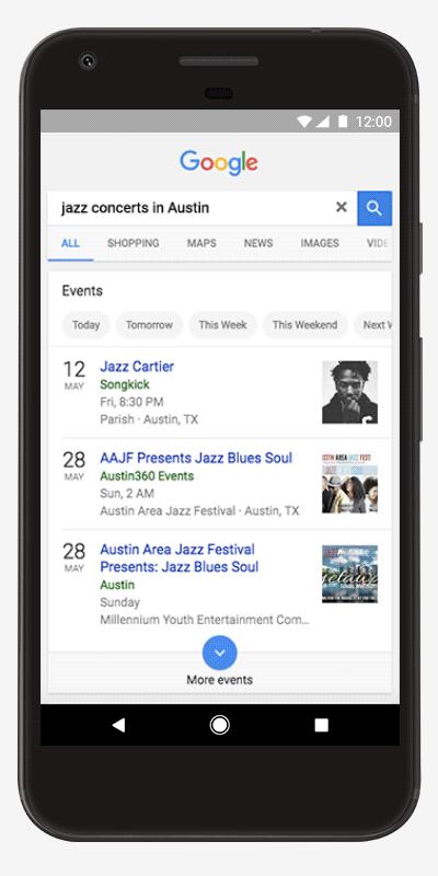 Suggestions of local events in Search results on Android and iOS