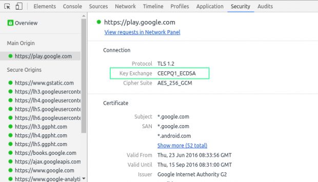 CECPQ1 label for HTTPS connections